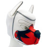 Kinky Puppy Cagoule Puppy Fox Néoprène Blanc-Rouge
